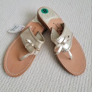 Jack Rogers Gold Leather Sandals sz 8